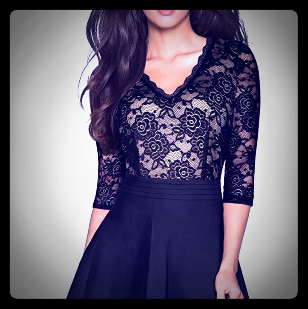 Black lace dress
